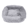 Světle šedý obdélníkový fluffy pelíšek – 100x90x26 cm